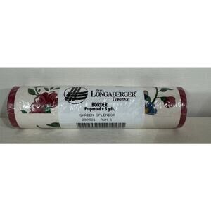 Longaberger Garden Splendor Wallpaper Border NEW Sealed 1 roll = 5yards Florals